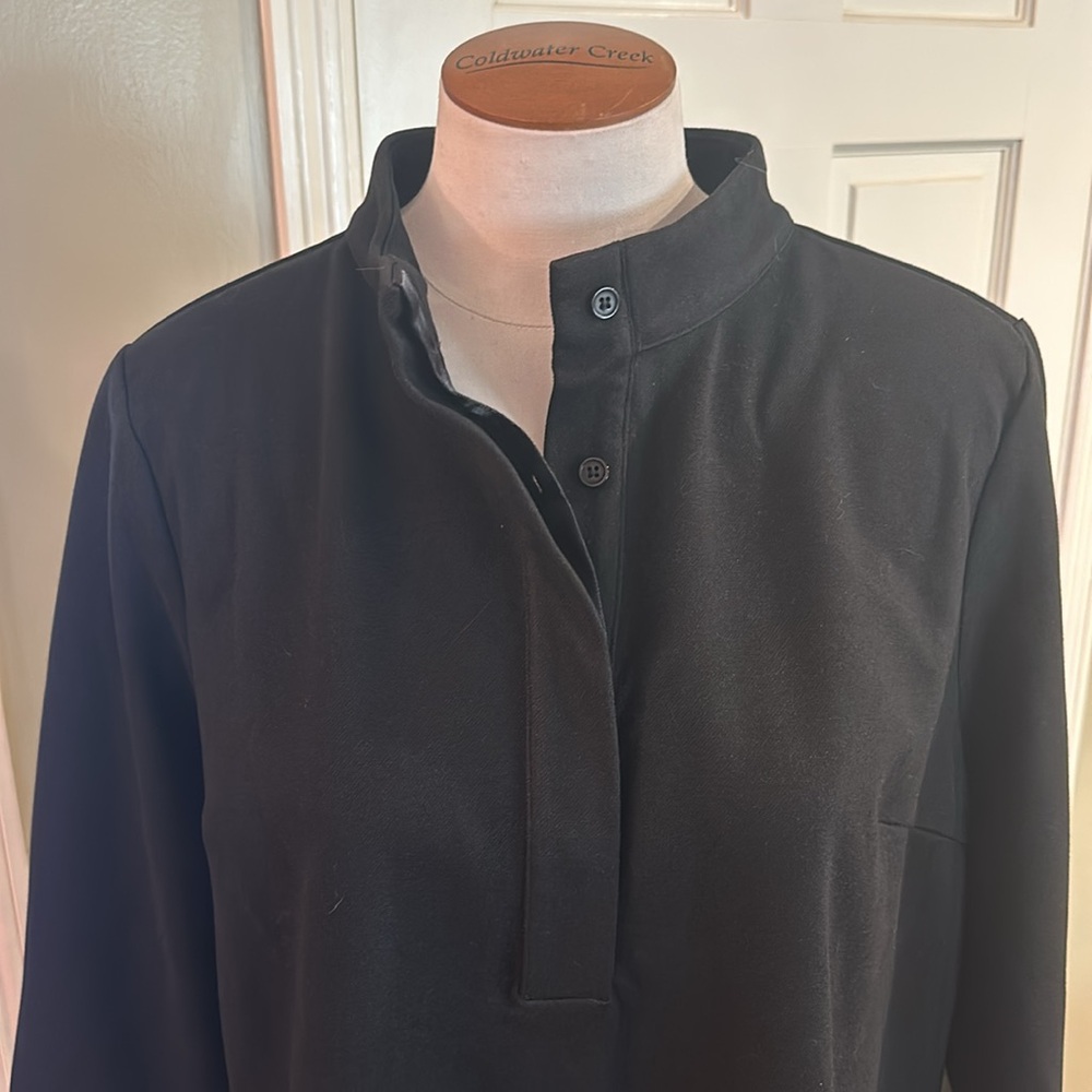 NWT Tuckernuck Sz Large Black Microsuede Velvet (?) long sleeve Clifton Dress - Picture 2 of 7